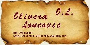 Olivera Loncović vizit kartica